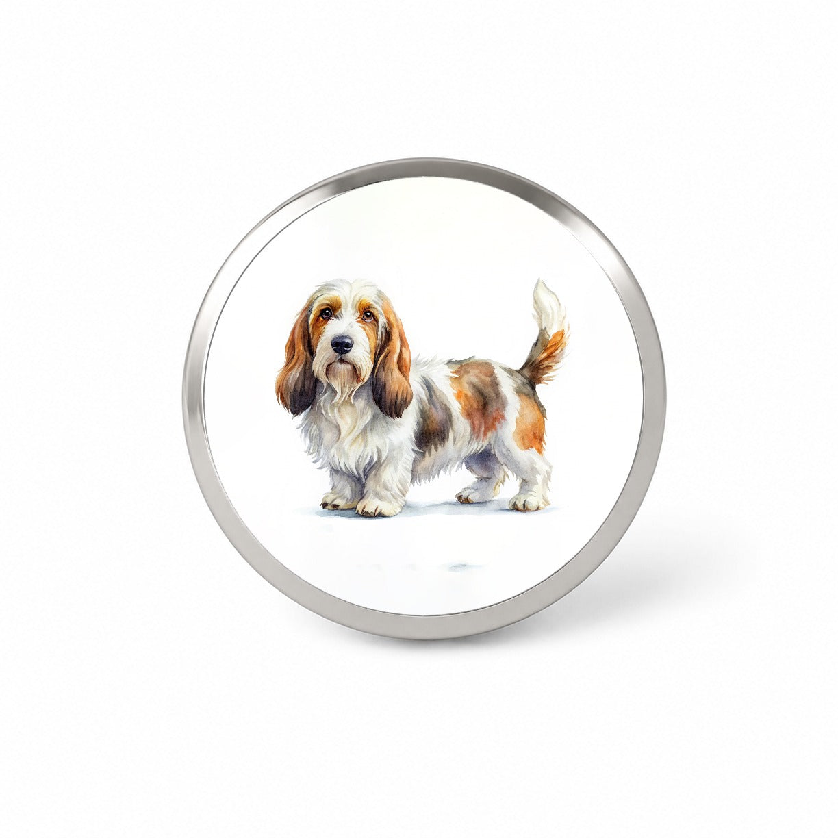 Petit Basset Griffon Vendeen Dog Watercolor Style Novelty Hat Backpack Lapel Pin