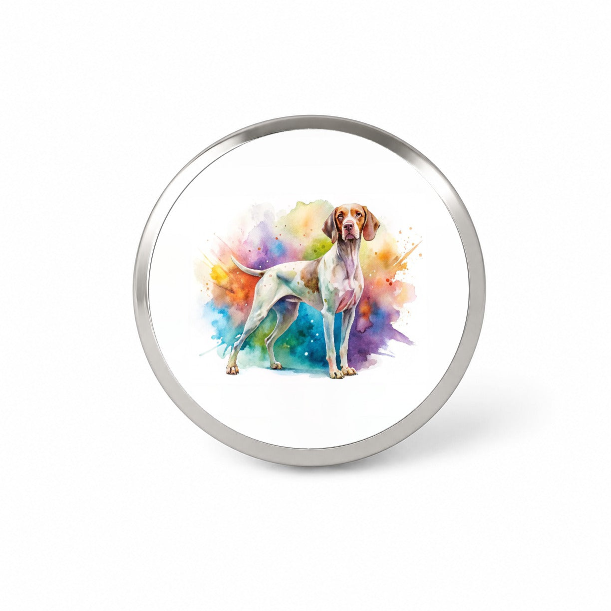 Pointer Dog Watercolor Style Novelty Hat Backpack Lapel Pin