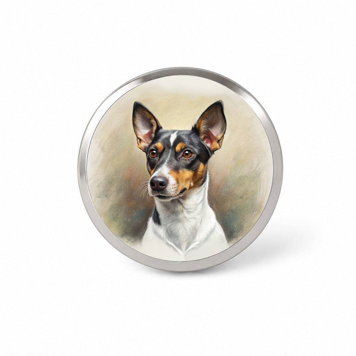 Rat Terrier Dog Illustration Novelty Hat Backpack Lapel Pin