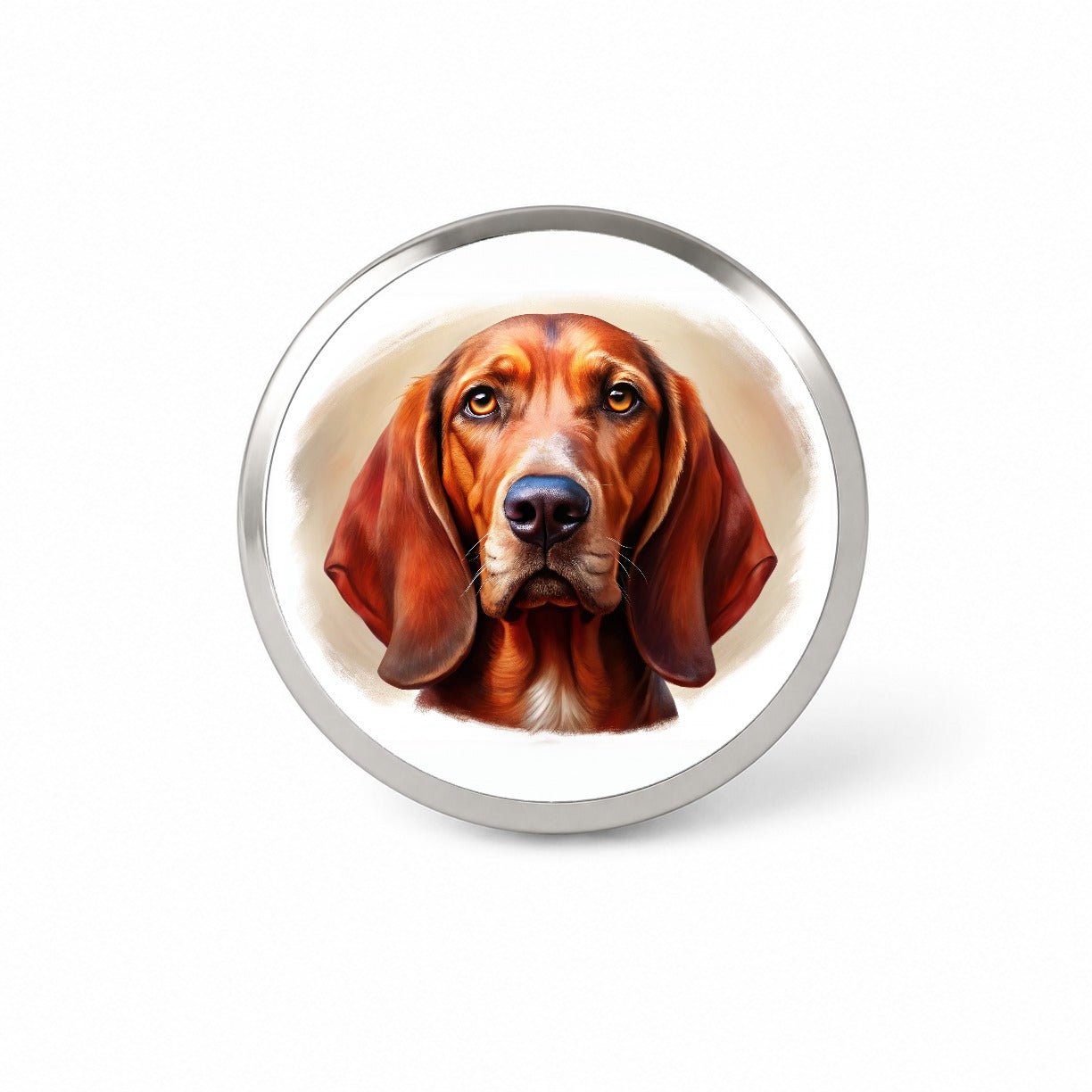 Redbone Coonhound Dog Illustration Novelty Hat Backpack Lapel Pin
