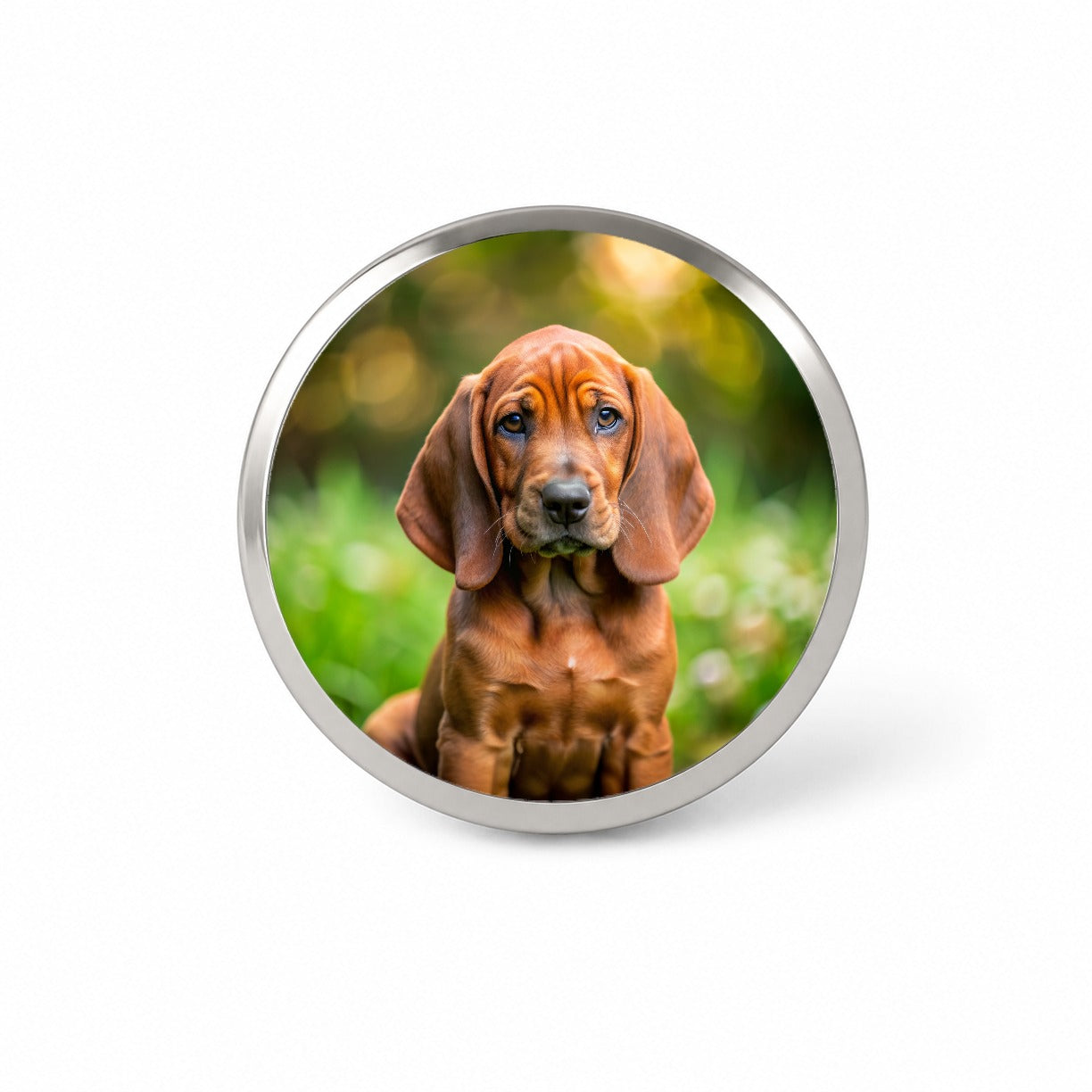 Redbone Coonhound Dog Puppy Photo Novelty Hat Backpack Lapel Pin
