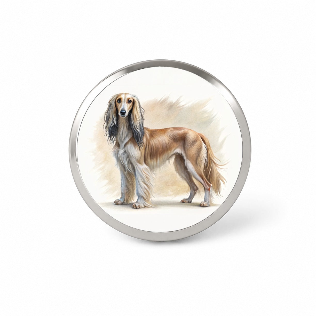 Saluki Dog Illustration Novelty Hat Backpack Lapel Pin