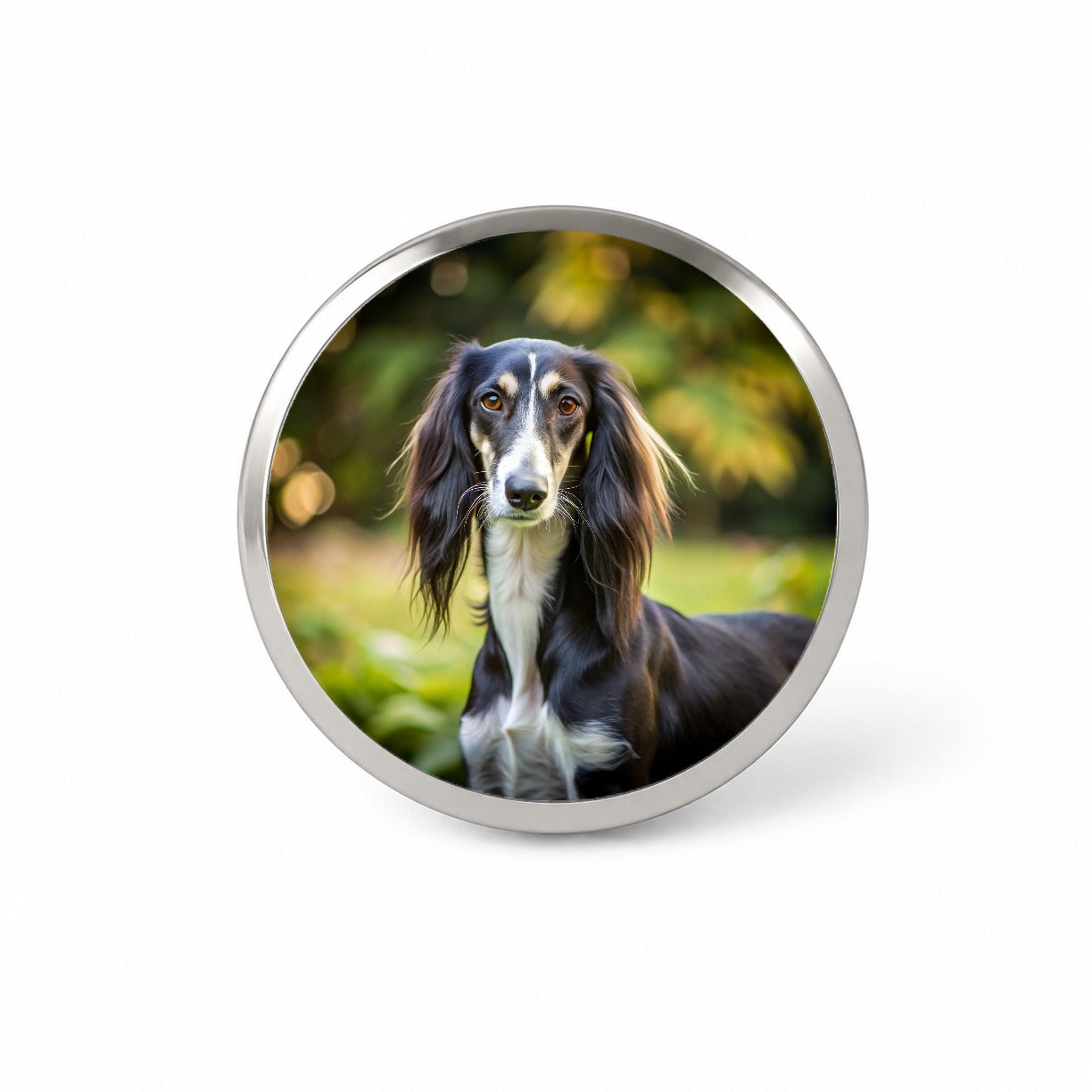 Saluki Dog Photo Novelty Hat Backpack Lapel Pin