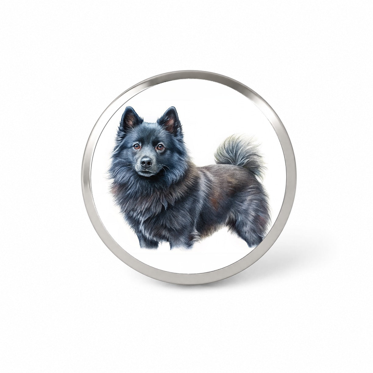 Schipperke Dog Illustration Novelty Hat Backpack Lapel Pin