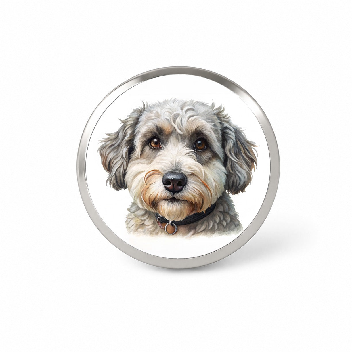 Schnoodle Dog Illustration Novelty Hat Backpack Lapel Pin