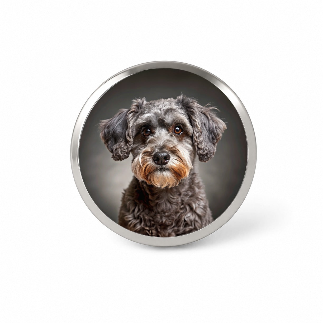 Schnoodle Dog Photo Novelty Hat Backpack Lapel Pin