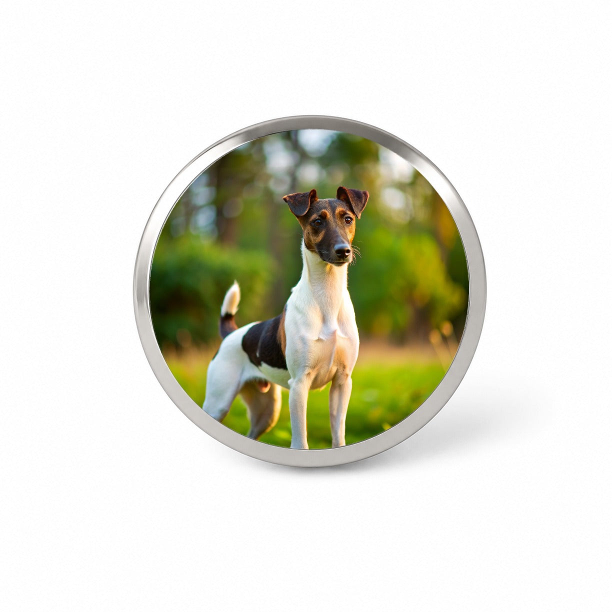 Smooth Fox Terrier Dog Photo Novelty Hat Backpack Lapel Pin