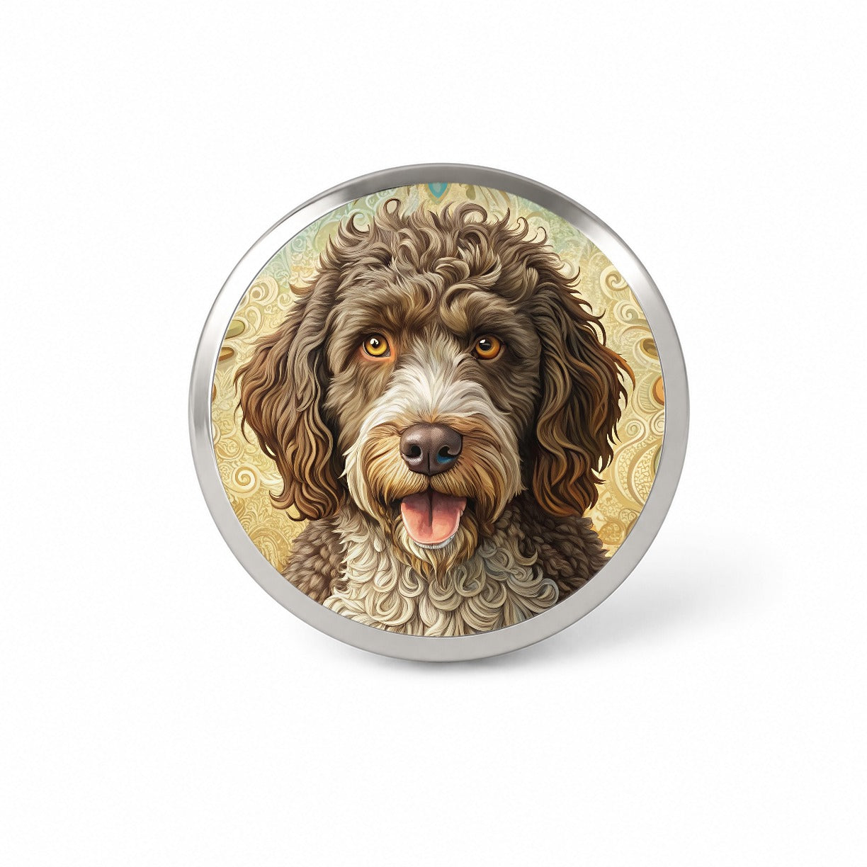 Spanish Water Dog Art Nouveau Novelty Hat Backpack Lapel Pin