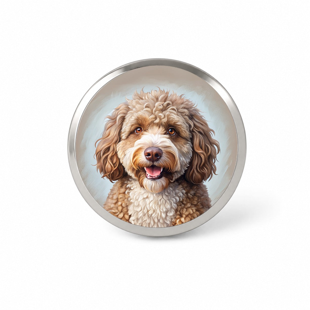 Spanish Water Dog Illustration Novelty Hat Backpack Lapel Pin