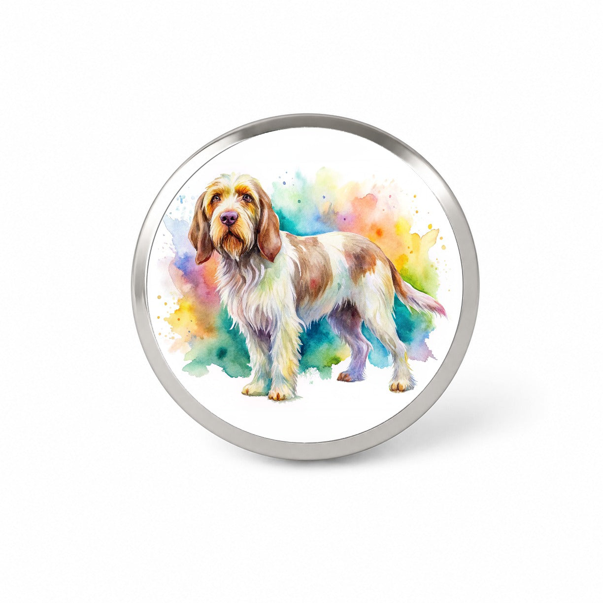 Spinone Italiano Dog Watercolor Style Novelty Hat Backpack Lapel Pin