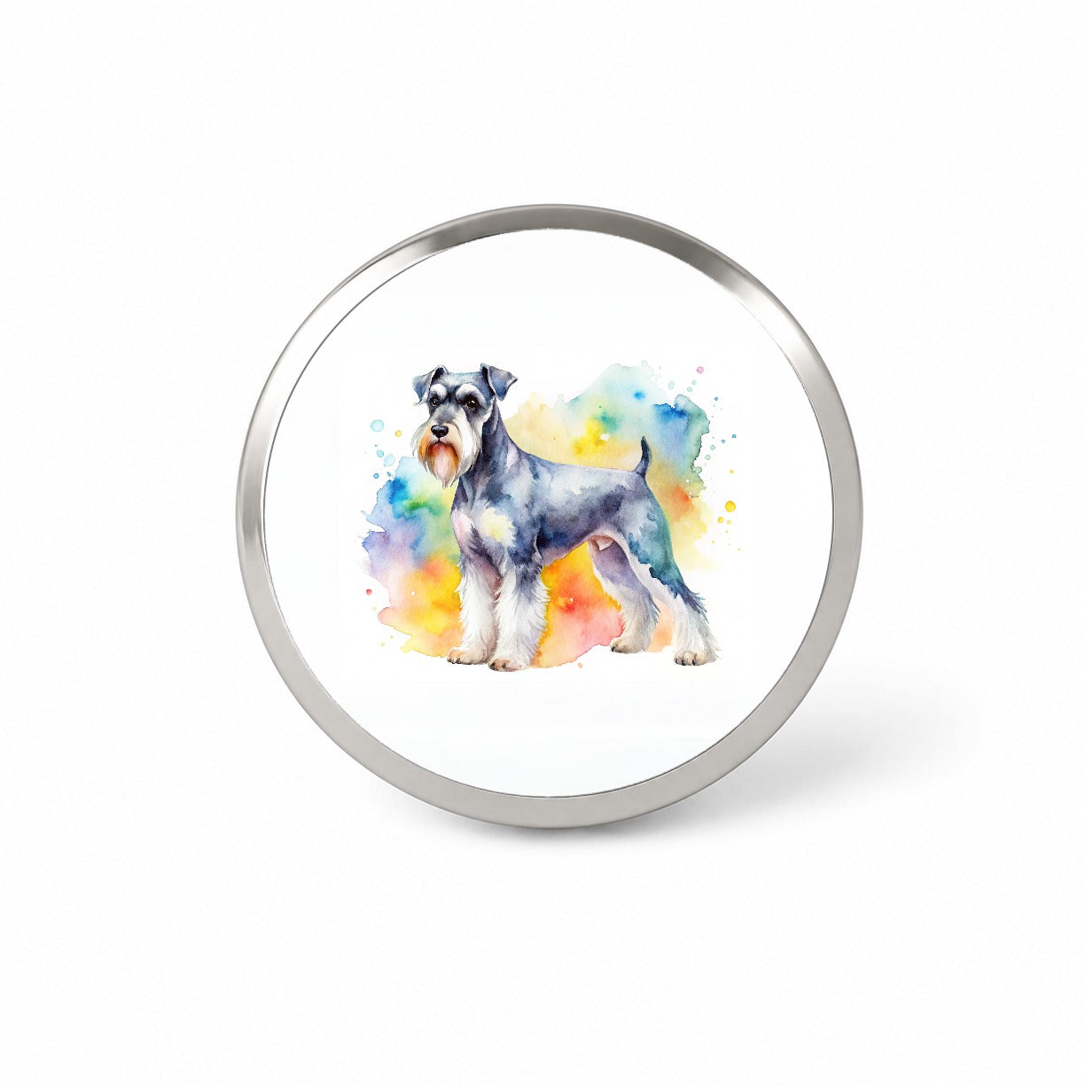 Standard Schnauzer Dog Watercolor Style Novelty Hat Backpack Lapel Pin