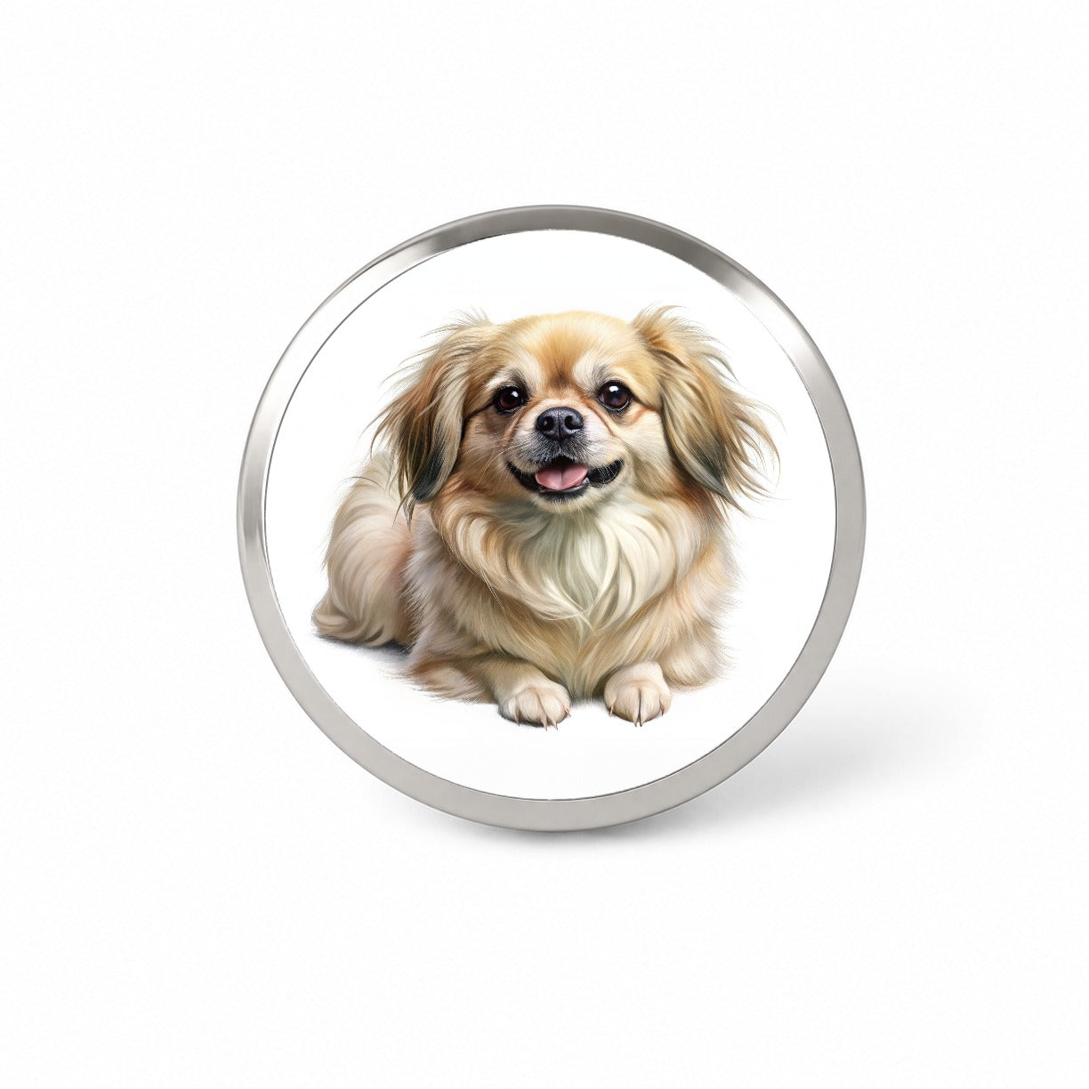Tibetan Spaniel Dog Illustration Novelty Hat Backpack Lapel Pin