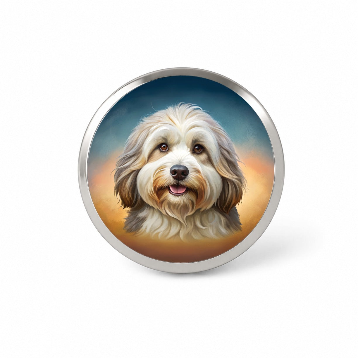 Tibetan Terrier Dog Illustration Novelty Hat Backpack Lapel Pin