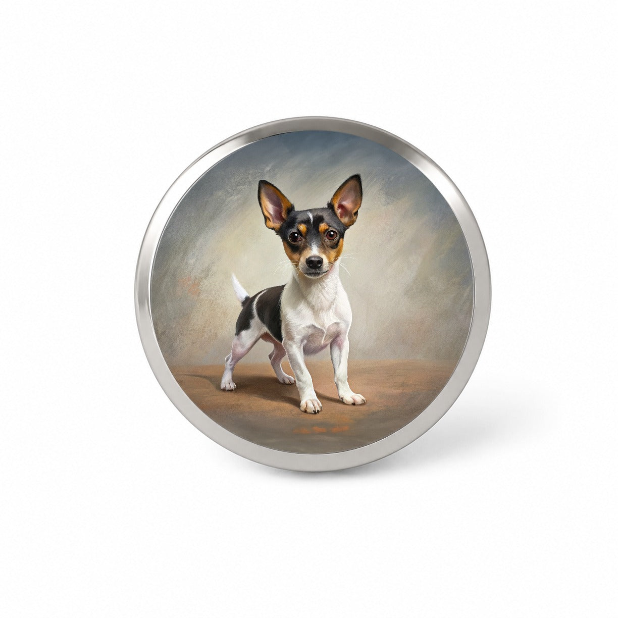 Toy Fox Terrier Dog Illustration Novelty Hat Backpack Lapel Pin