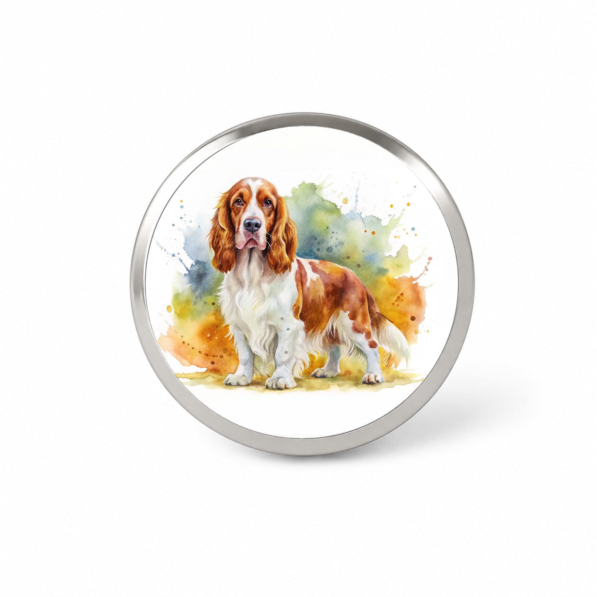 Welsh Springer Spaniel Dog Watercolor Style Novelty Hat Backpack Lapel Pin