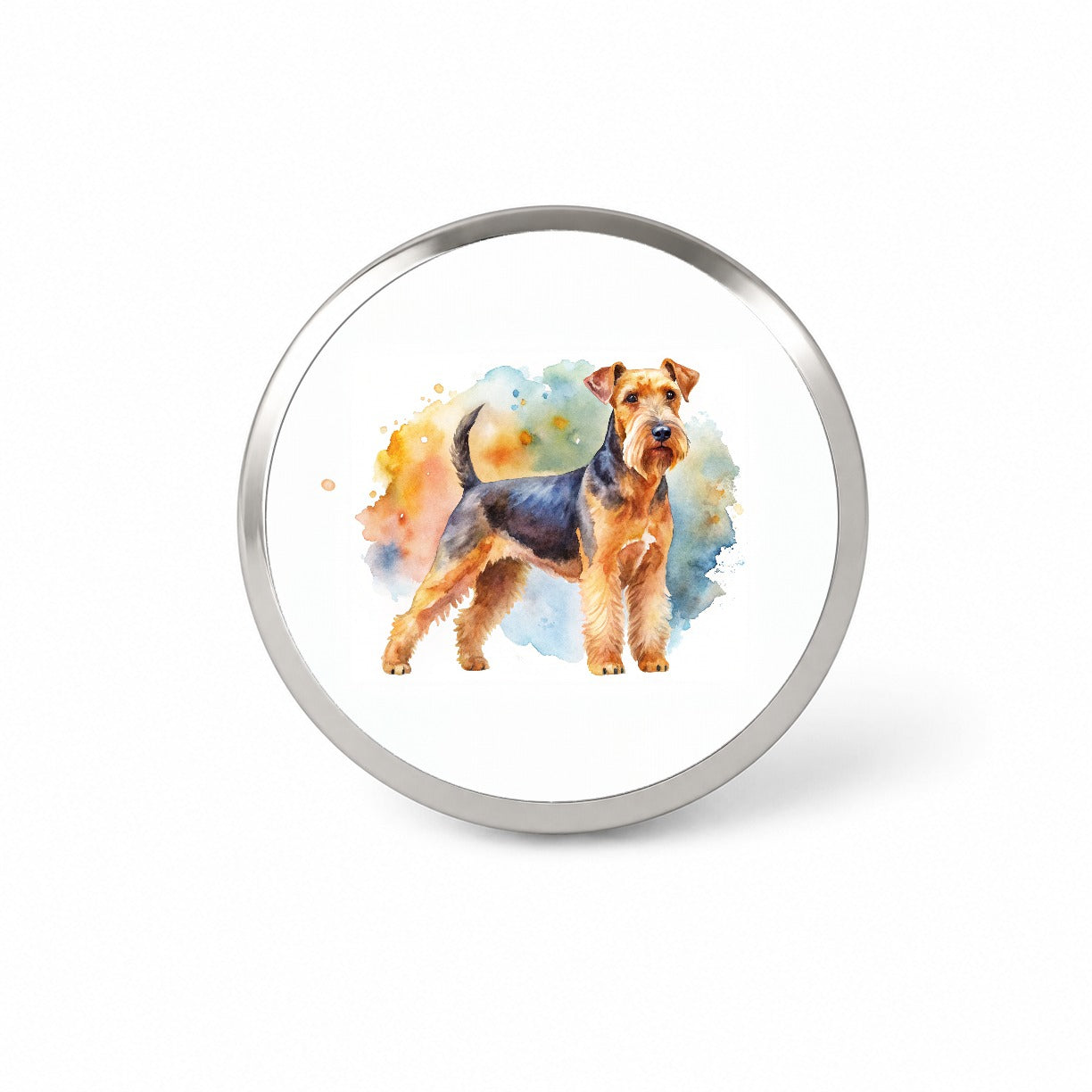 Welsh Terrier Dog Watercolor Style Novelty Hat Backpack Lapel Pin