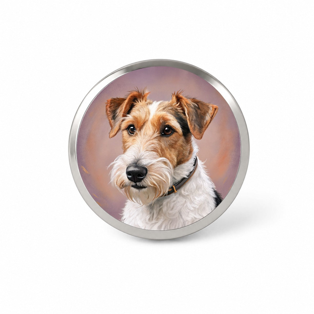 Wire Fox Terrier Dog Illustration Novelty Hat Backpack Lapel Pin