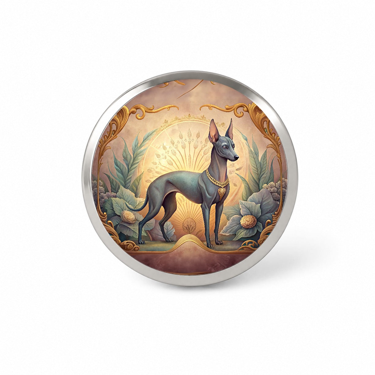 Xoloitzcuintli Xolo Mexican Hairless Dog Art Nouveau Novelty Hat Backpack Lapel Pin