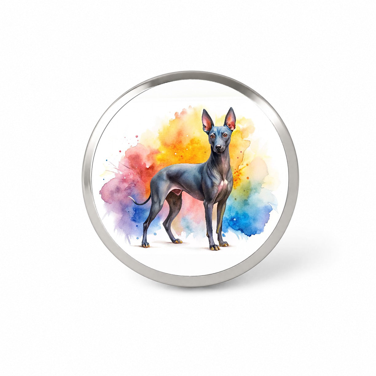 Xoloitzcuintli Xolo Mexican Hairless Dog Watercolor Style Novelty Hat Backpack Lapel Pin