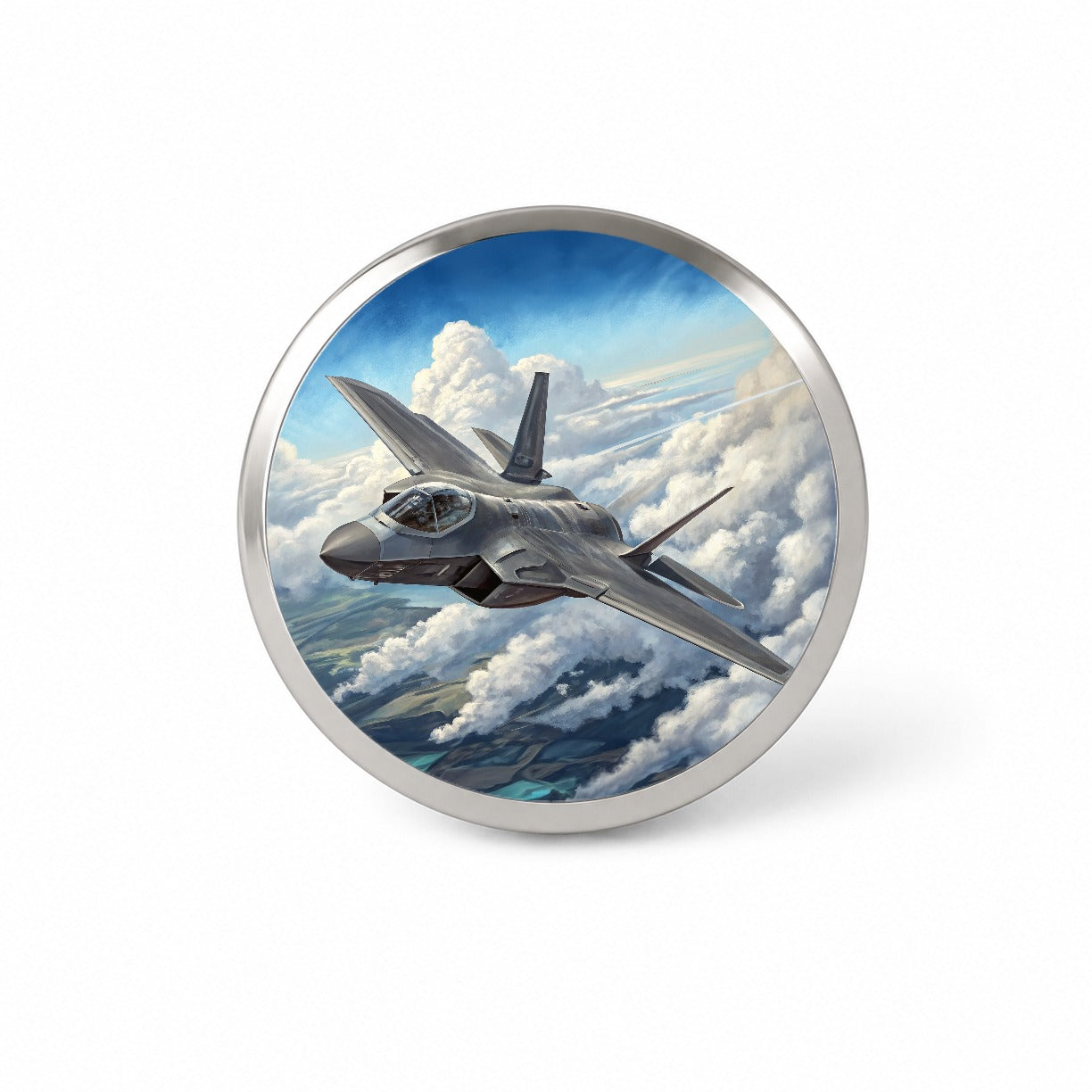 F-35 Lightning II Plane in Flight US Air Force Navy Marines Novelty Hat Backpack Lapel Pin