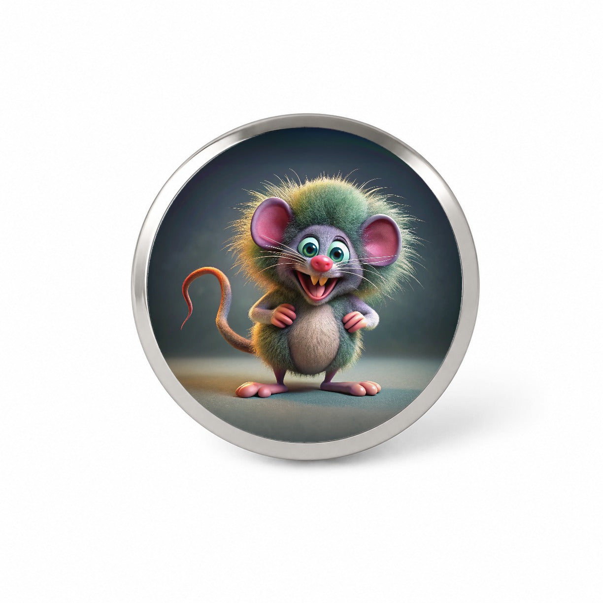 Funny Funky Crazy Mouse Novelty Hat Backpack Lapel Pin