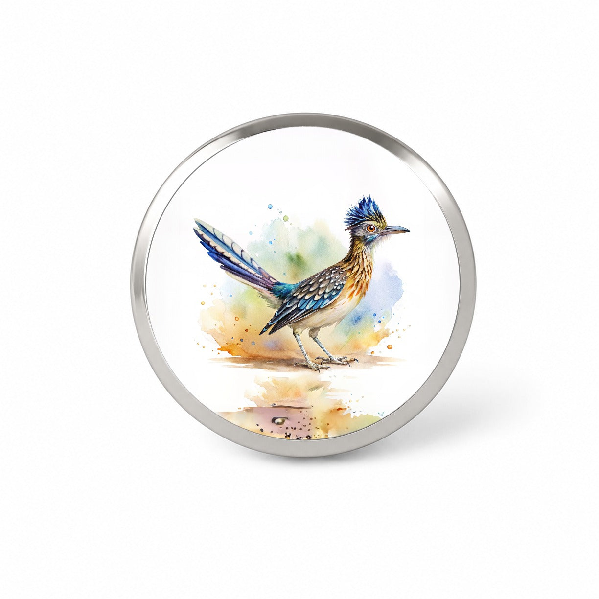 Greater Roadrunner New Mexico State Bird Watercolor Novelty Hat Backpack Lapel Pin