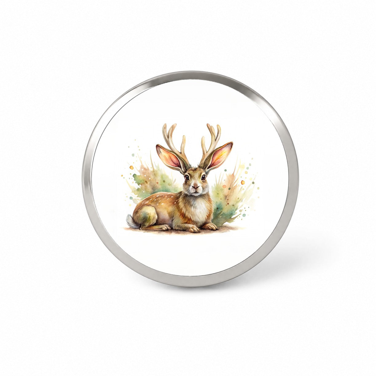 Jackalope Watercolor Novelty Hat Backpack Lapel Pin
