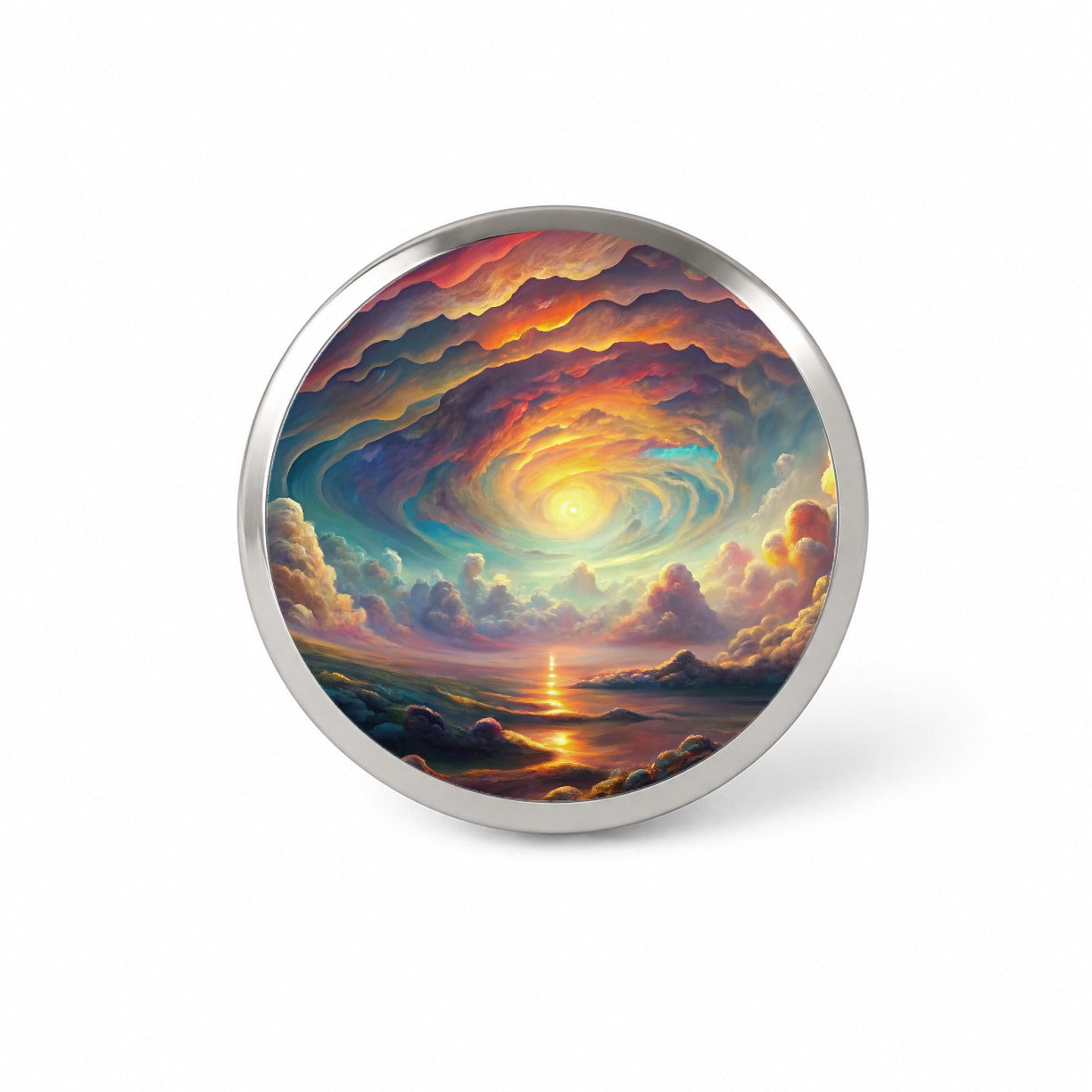 Psychedelic Cloudy Sky Pastel Colors Novelty Hat Backpack Lapel Pin