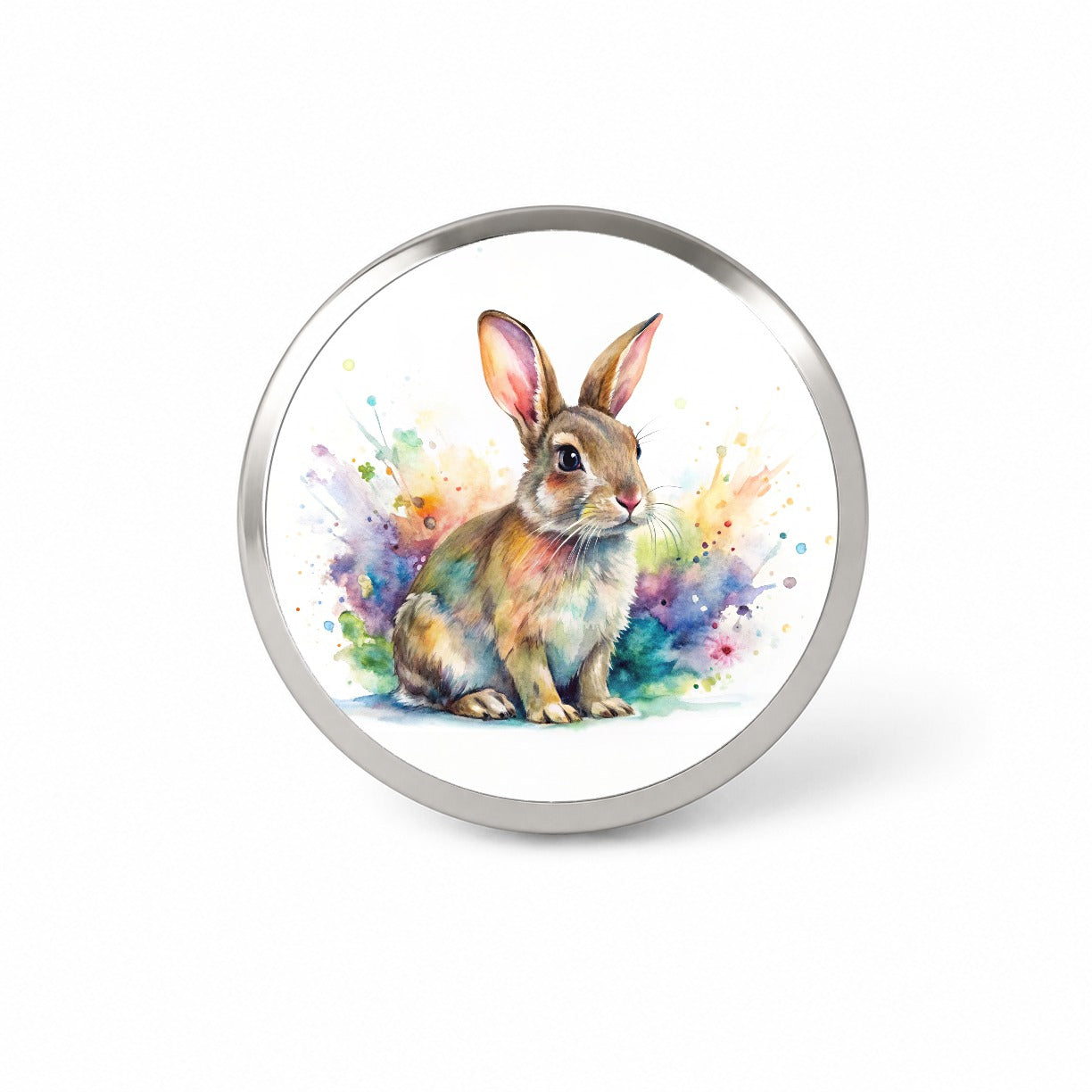Rabbit Bunny Watercolor Novelty Hat Backpack Lapel Pin
