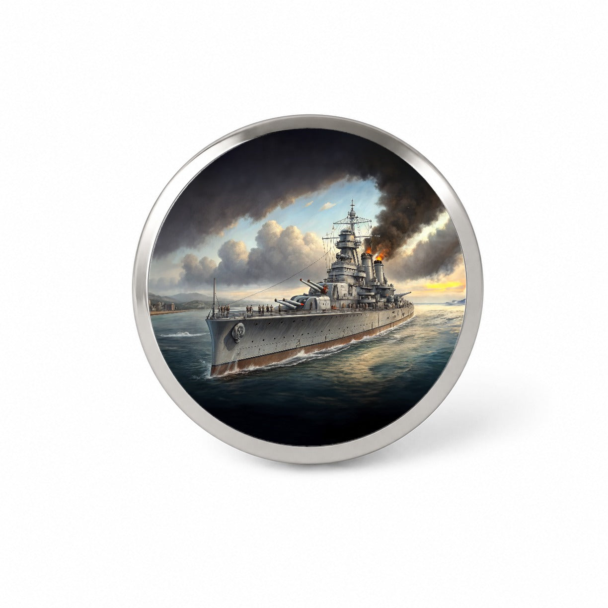WWII Heavy Cruiser Novelty Hat Backpack Lapel Pin