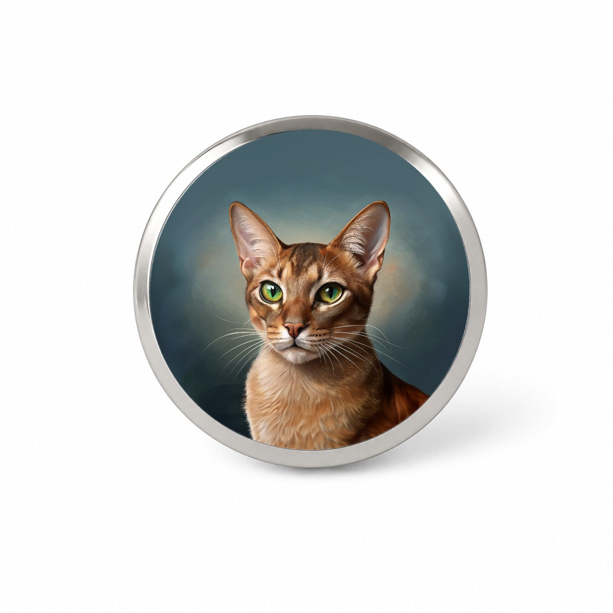 Abyssinian Cat Illustration Novelty Hat Backpack Lapel Pin