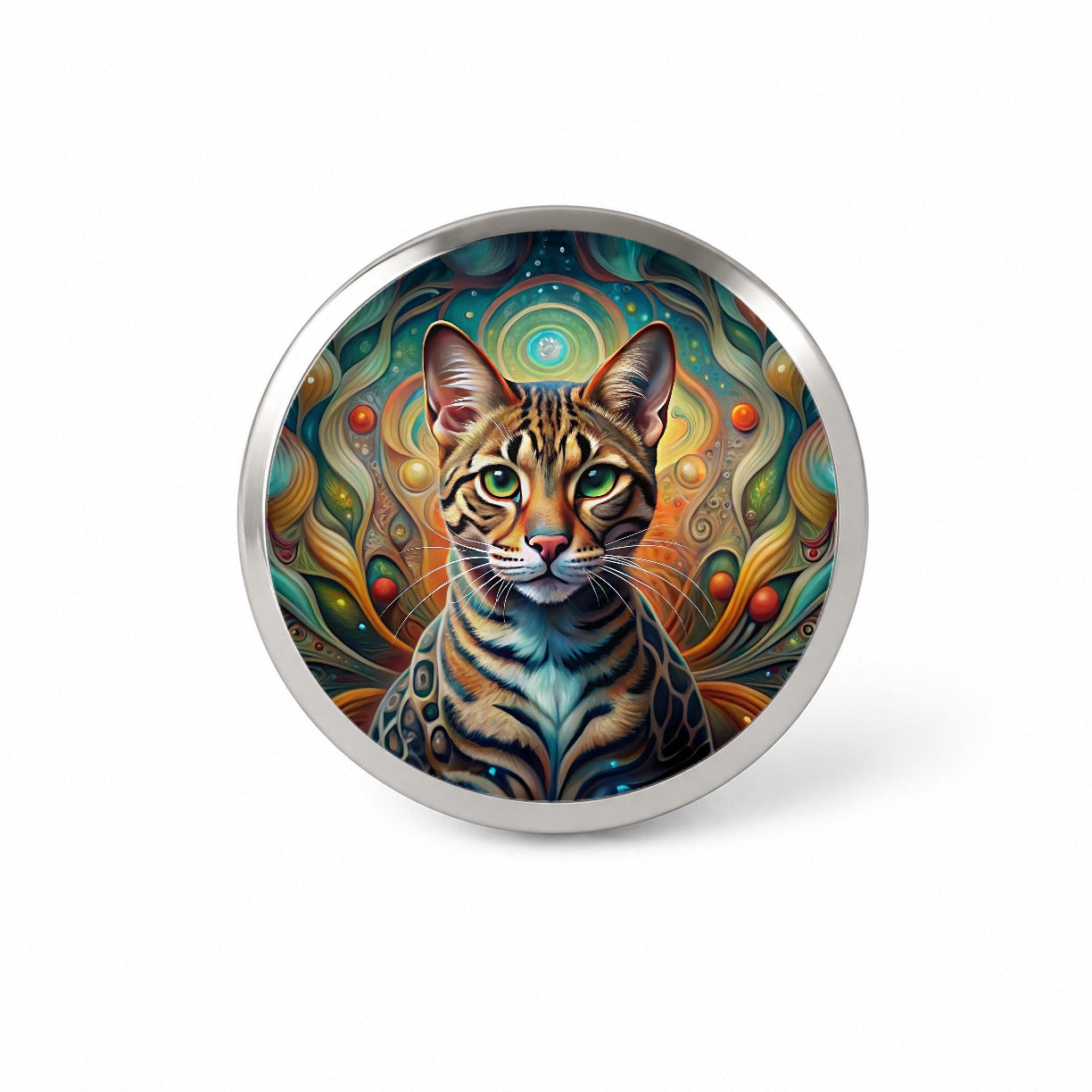 Bengal Cat Abstract Art Novelty Hat Backpack Lapel Pin