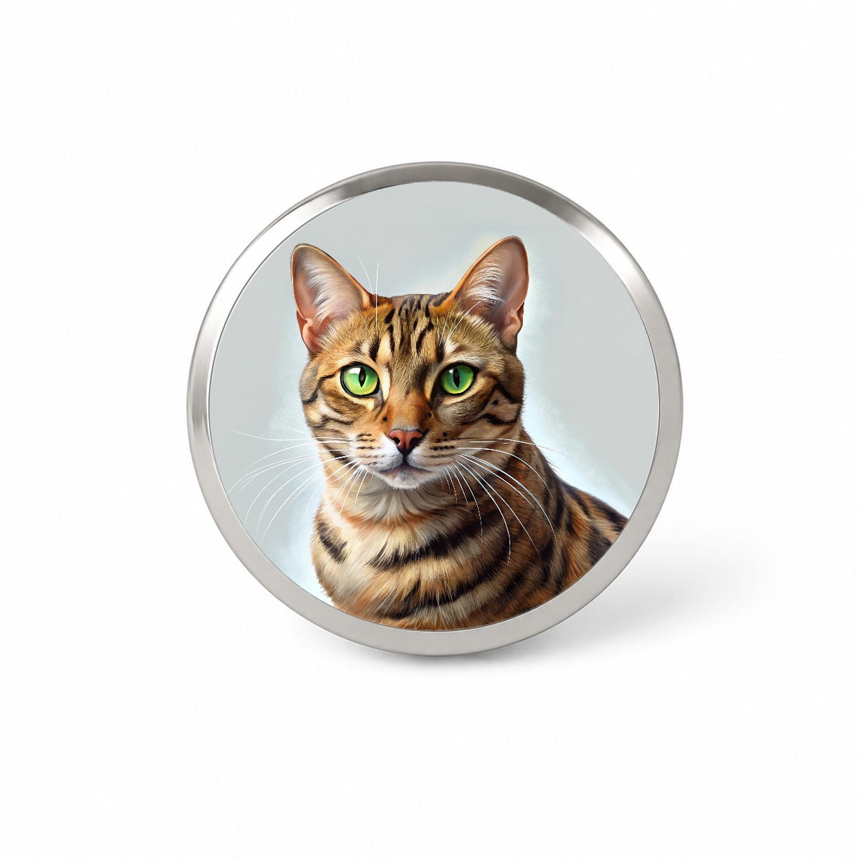 Bengal Cat Illustration Novelty Hat Backpack Lapel Pin