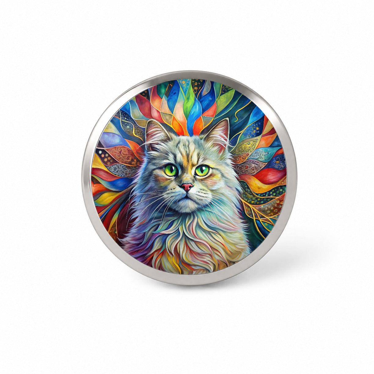 British Longhair Cat Abstract Art Novelty Hat Backpack Lapel Pin