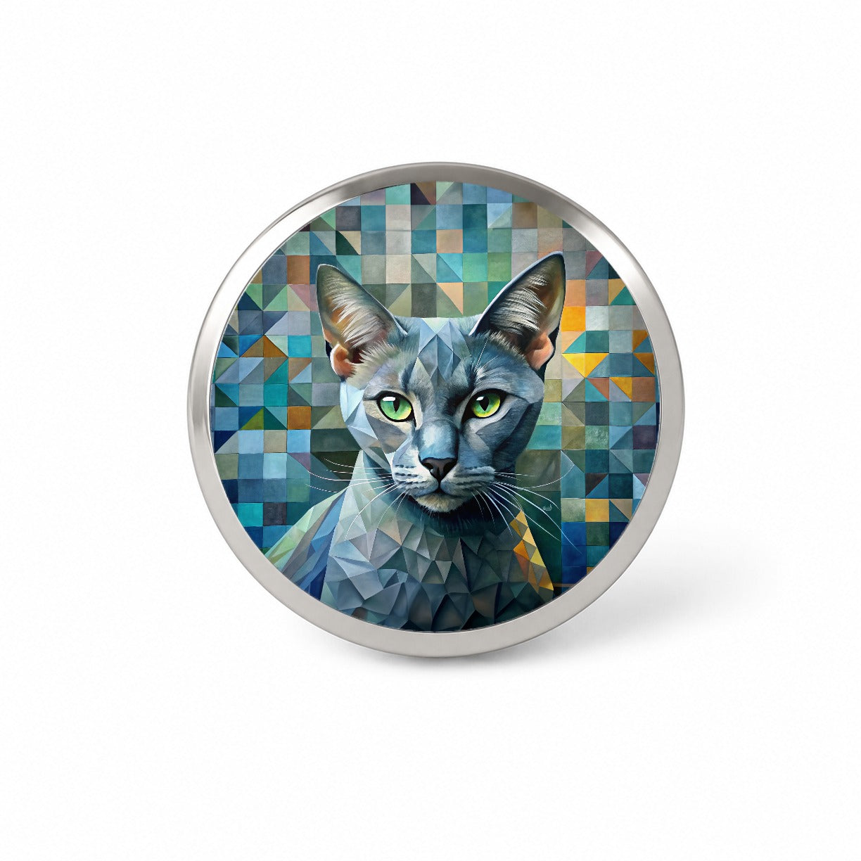 Burmese Cat Abstract Art Novelty Hat Backpack Lapel Pin