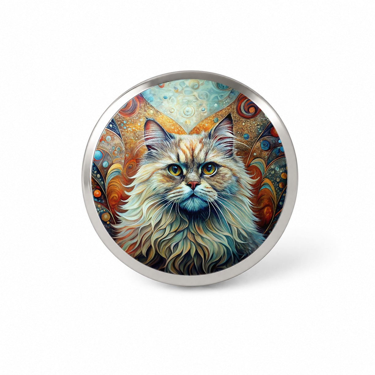 Classic Persian Cat Abstract Art Novelty Hat Backpack Lapel Pin
