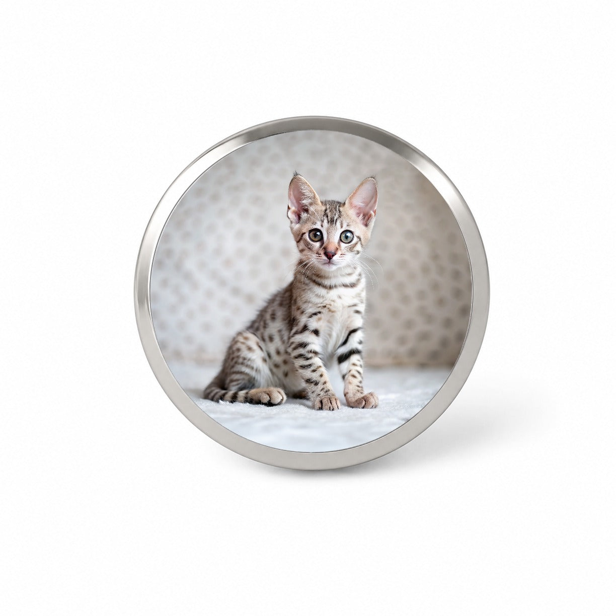Egyptian Mau Cat Kitten Photo Novelty Hat Backpack Lapel Pin