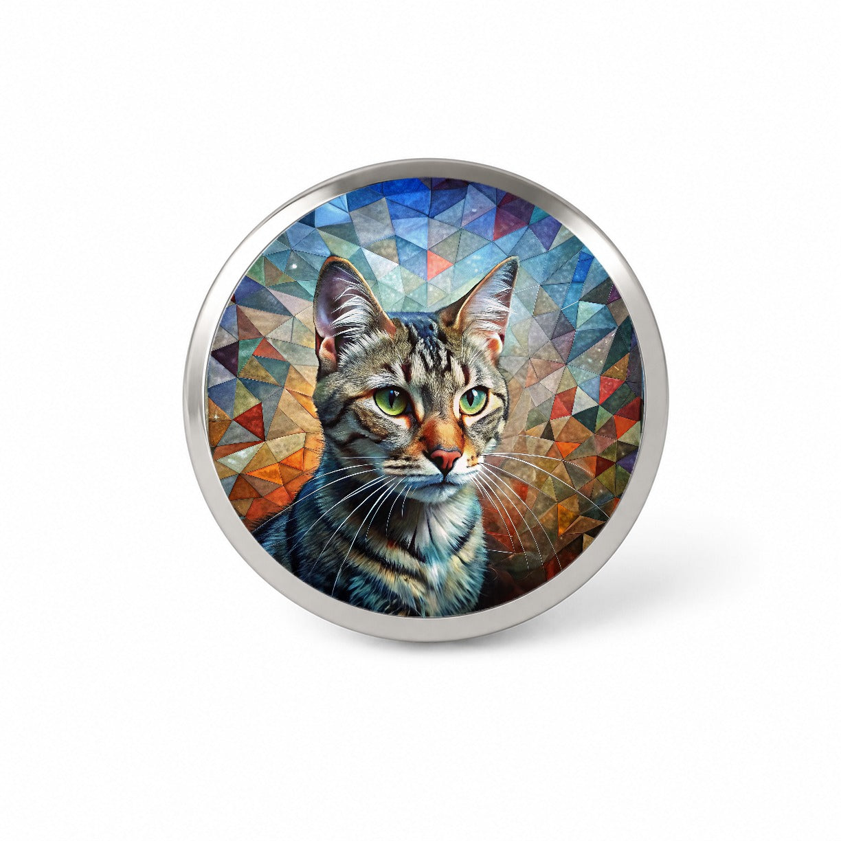 European Shorthair Cat Abstract Art Novelty Hat Backpack Lapel Pin