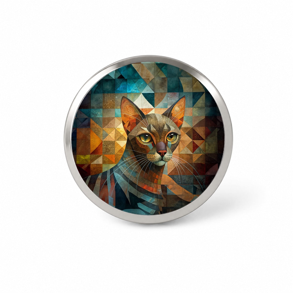 Havana Brown Cat Abstract Art Novelty Hat Backpack Lapel Pin