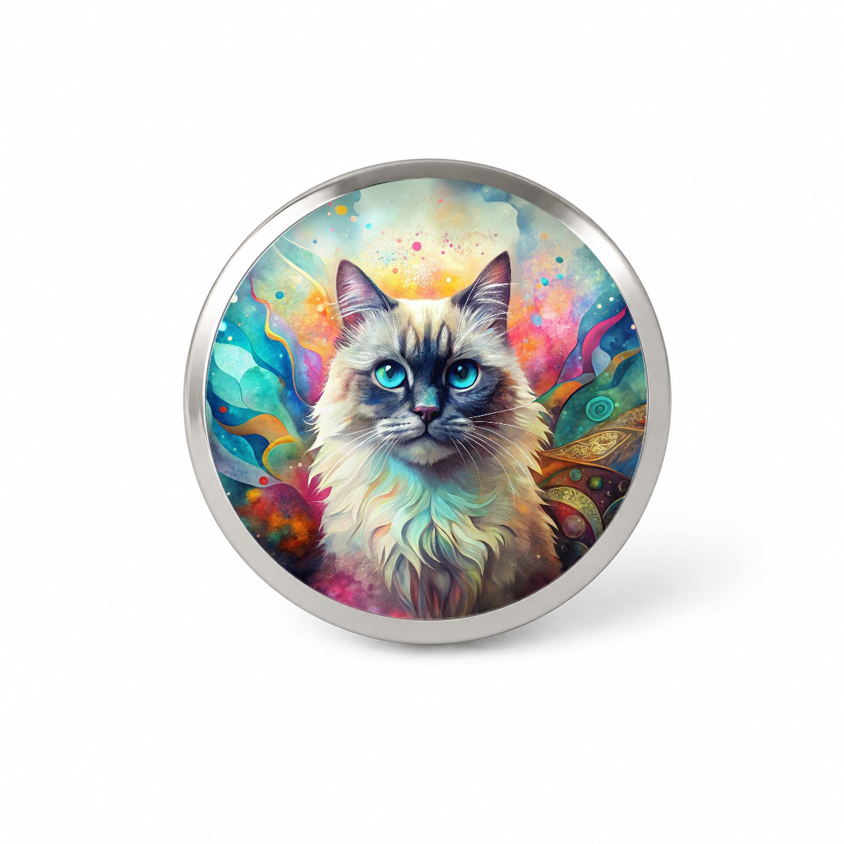 Himalayan Cat Abstract Art Novelty Hat Backpack Lapel Pin