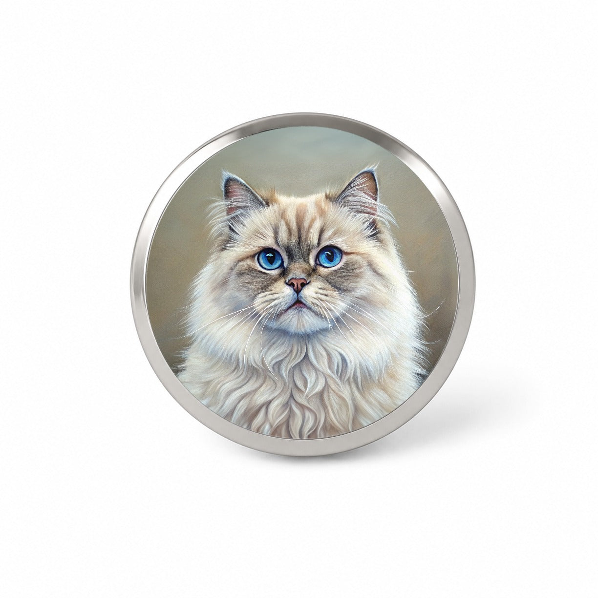 Himalayan Cat Illustration Novelty Hat Backpack Lapel Pin