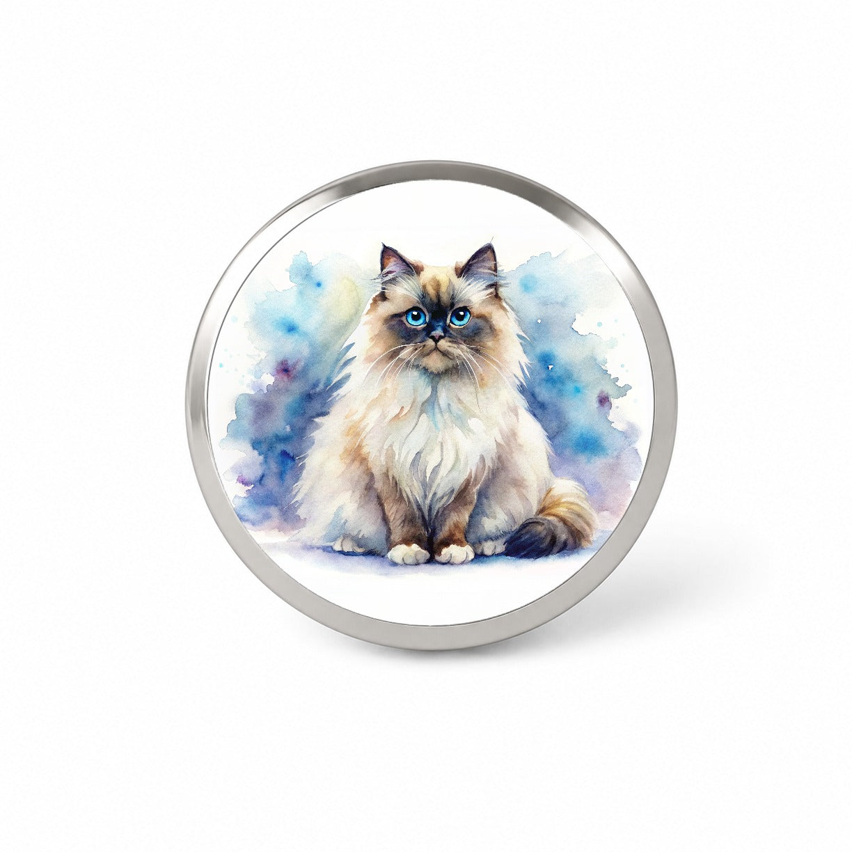 Himalayan Cat Watercolor Style Novelty Hat Backpack Lapel Pin