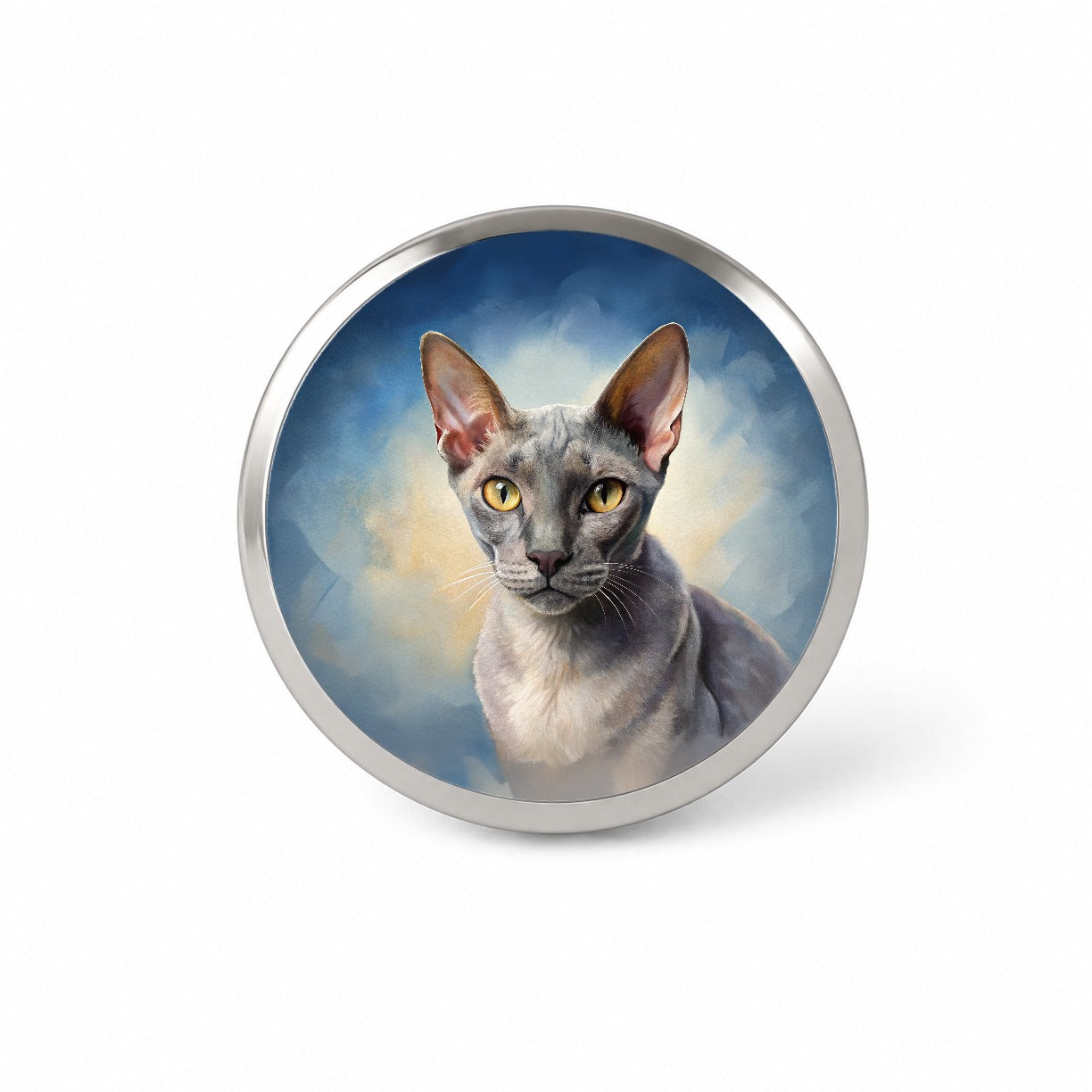 Korat Cat Illustration Novelty Hat Backpack Lapel Pin
