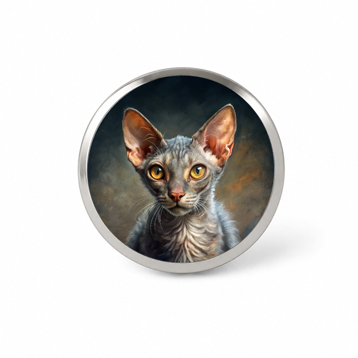 Lykoi Wolf Cat Illustration Novelty Hat Backpack Lapel Pin