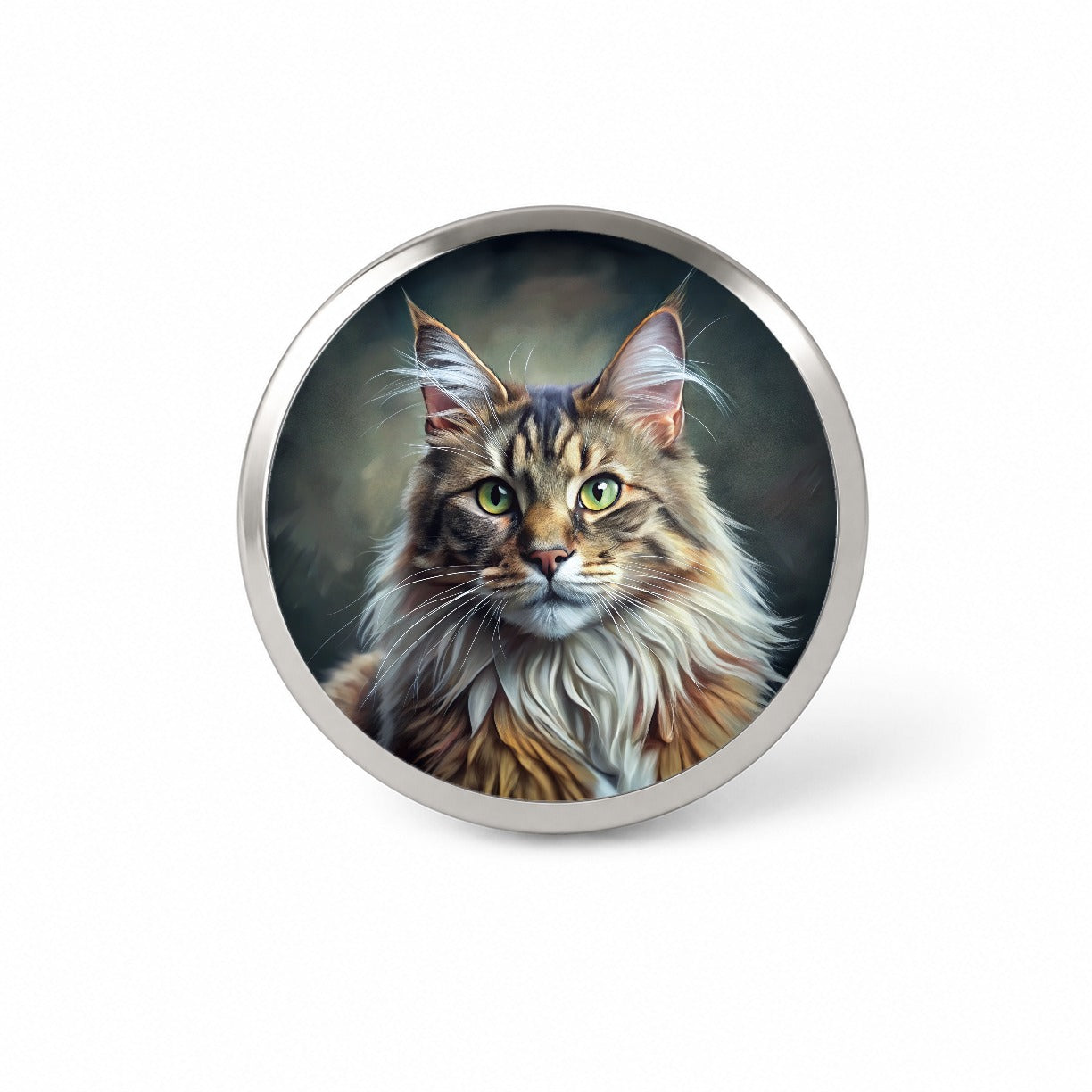 Maine Coon Cat Illustration Novelty Hat Backpack Lapel Pin