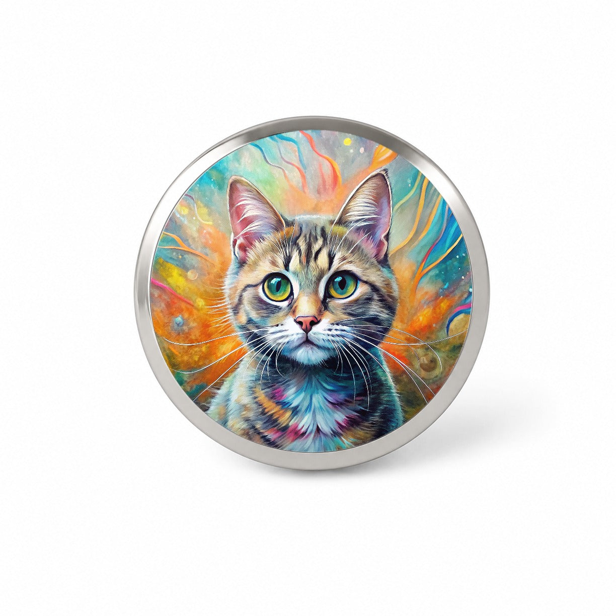 Munchkin Cat Abstract Art Novelty Hat Backpack Lapel Pin