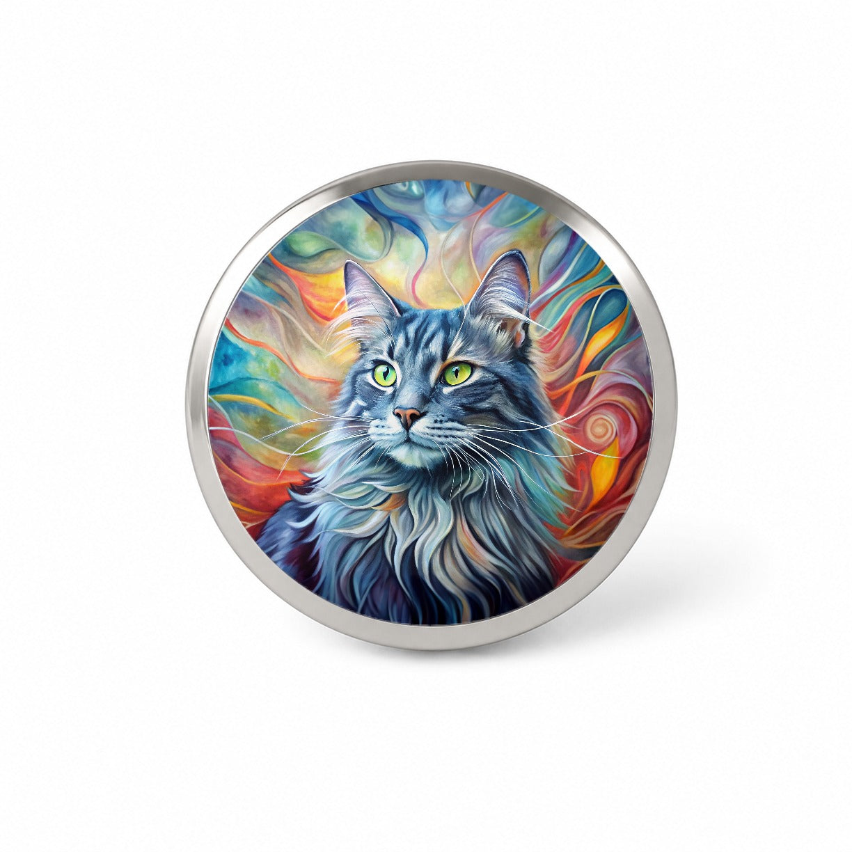 Nebelung Cat Abstract Art Novelty Hat Backpack Lapel Pin