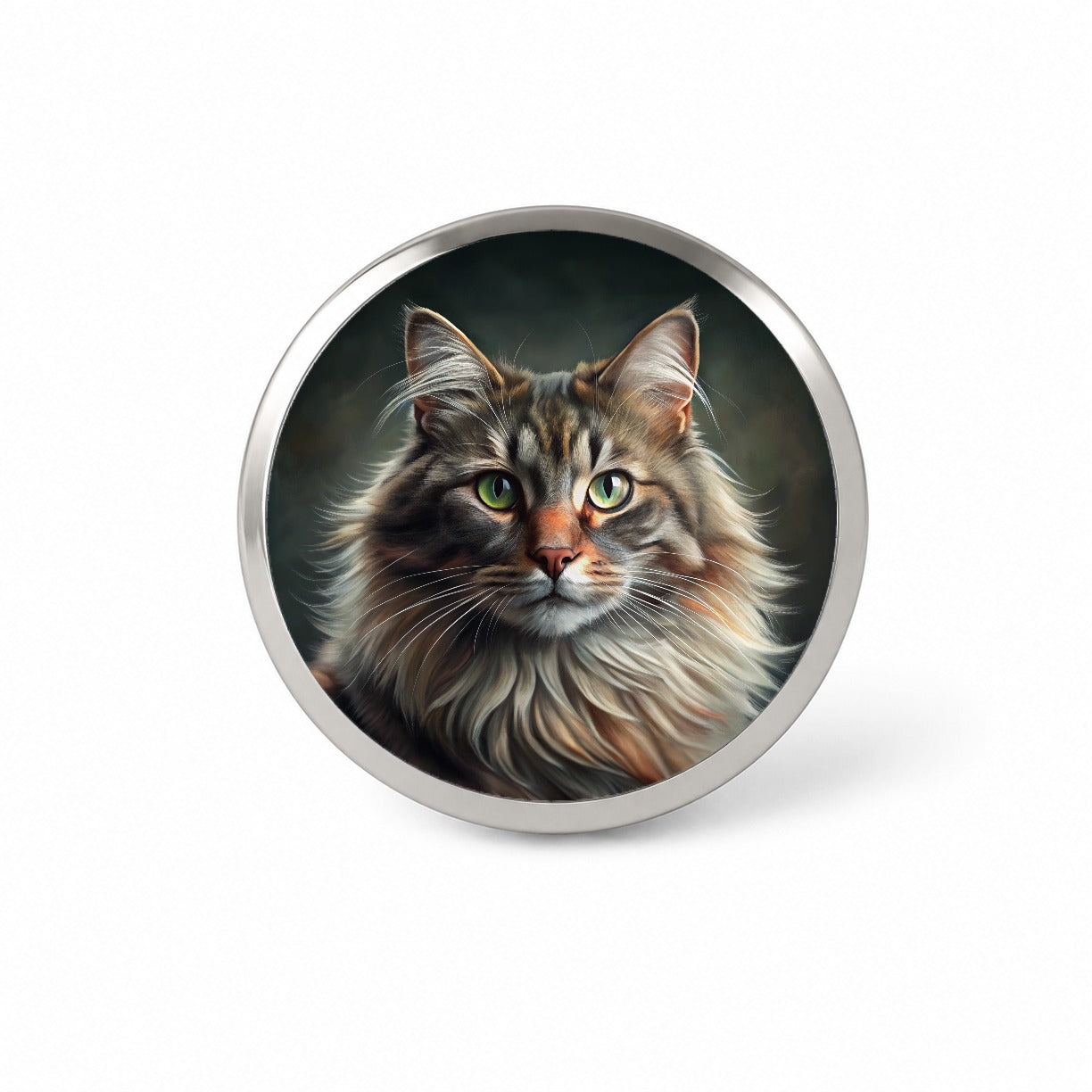 Norwegian Forest Cat Illustration Novelty Hat Backpack Lapel Pin