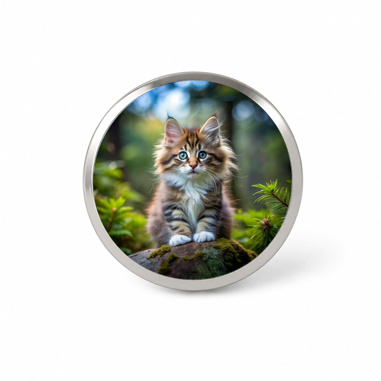 Norwegian Forest Cat Kitten Photo Novelty Hat Backpack Lapel Pin