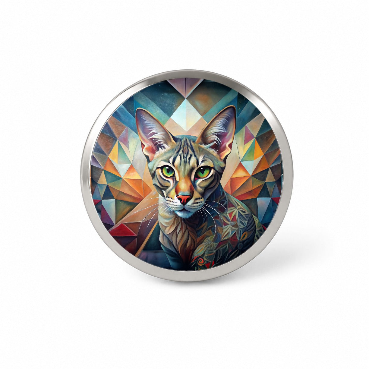 Ocicat Cat Abstract Art Novelty Hat Backpack Lapel Pin